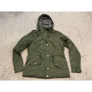 Snobbish Collection Womens Olive Green Utility Anorak Jacket Hooded Size S